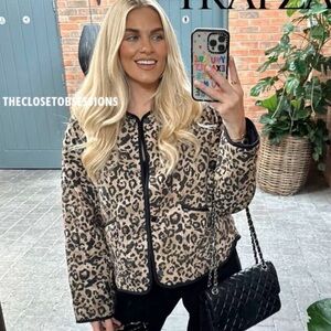 NWT Zara ANIMAL PRINT PUFFER JACKET